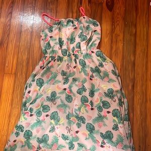 Tropical pattern girls summer dress